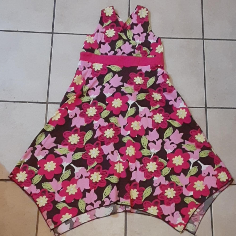 Girls dark floral dress size 16